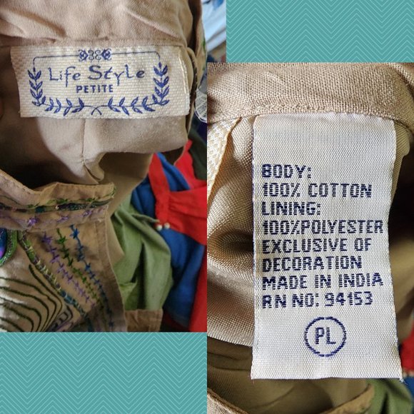 Lifestyle Beige Spiral Psychedelic Embroidered Open Front Jacket - Picture 6 of 6